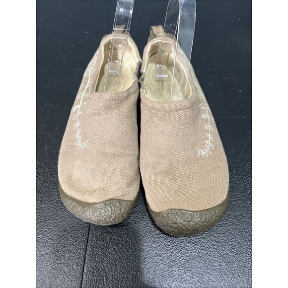 Keen Shoes Womens 7 Brown Willow Slip On Canvas Loafer Outdoor Casual Flat - Picture 2 of 8